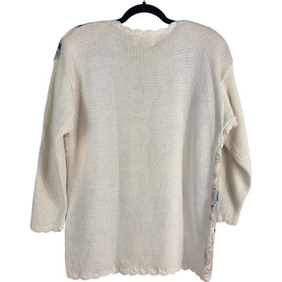 Vintage Jennifer Reed Handmade Knit Granny Cottage Core Sweater (M) - Picture 7 of 11